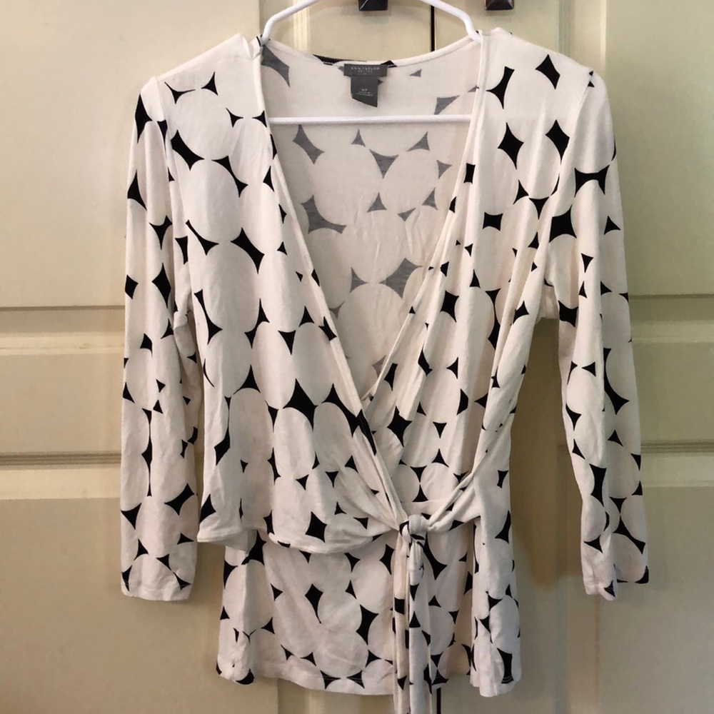 Black and white blouse